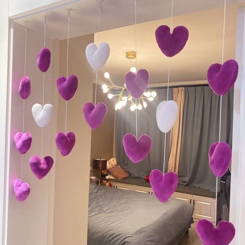 爱心门帘卧室爆款高颜值公主线帘客厅家居挂件少女心免打孔挂帘