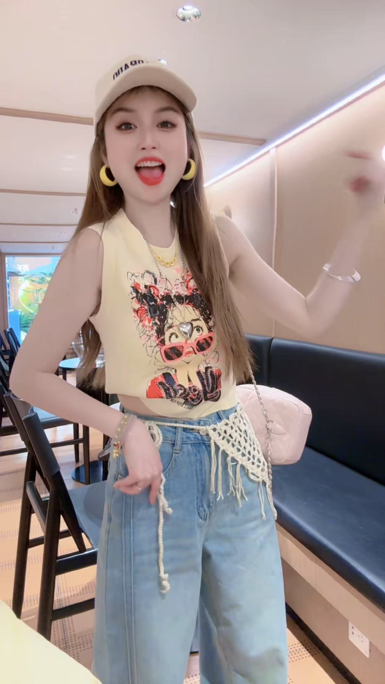 【月月专享】美式趣味印花设计感宽松上衣XXJ-Z00480