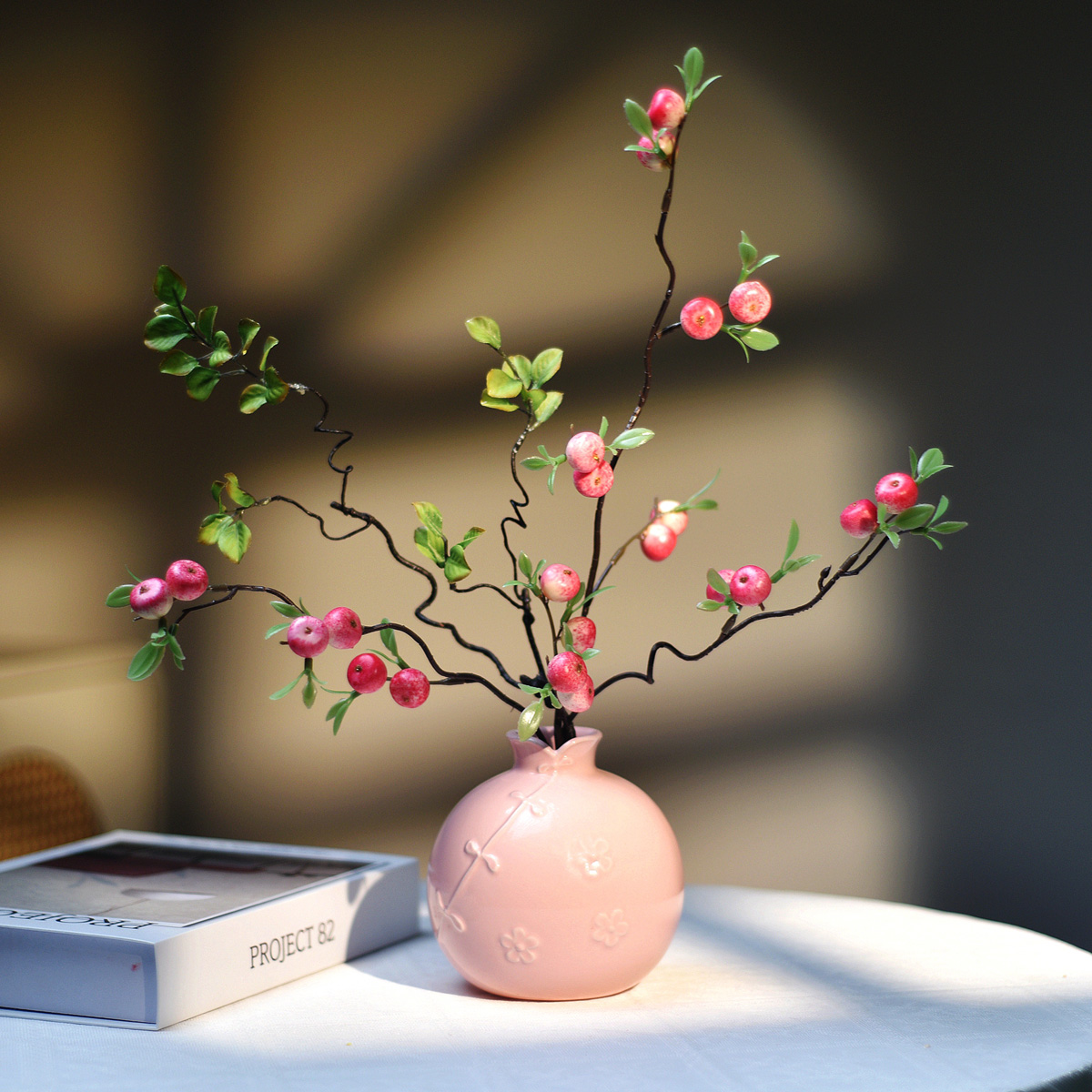 《小苹果》原创设计中式假花仿真花客厅摆设餐桌装饰室内插花艺摆件