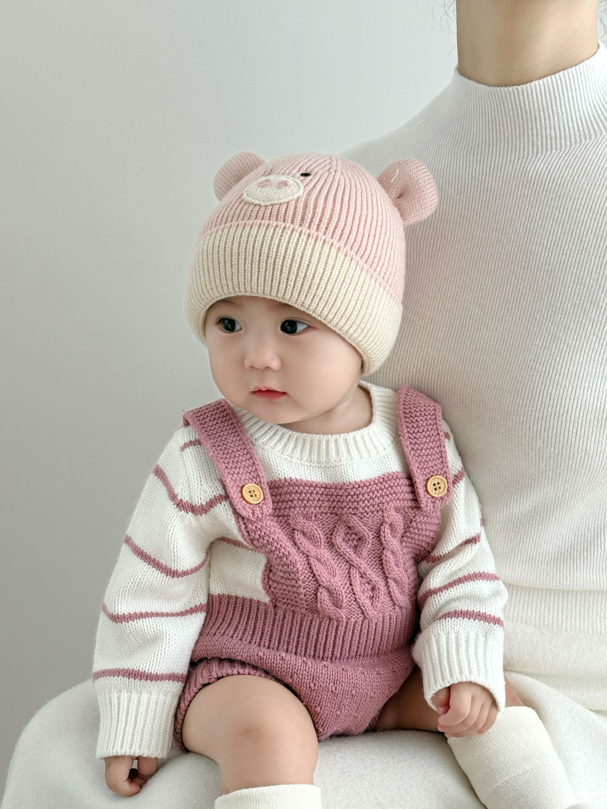婴儿帽子秋冬款婴幼儿卡通可爱针织毛线帽冬天防风保暖加厚套头帽