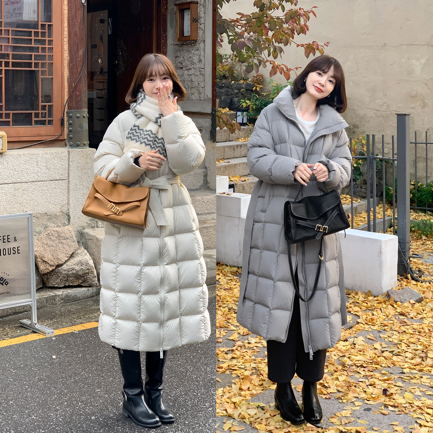 【牙牙】【双十二92折】【韩女大被子】FS512W046立领长款羽绒服