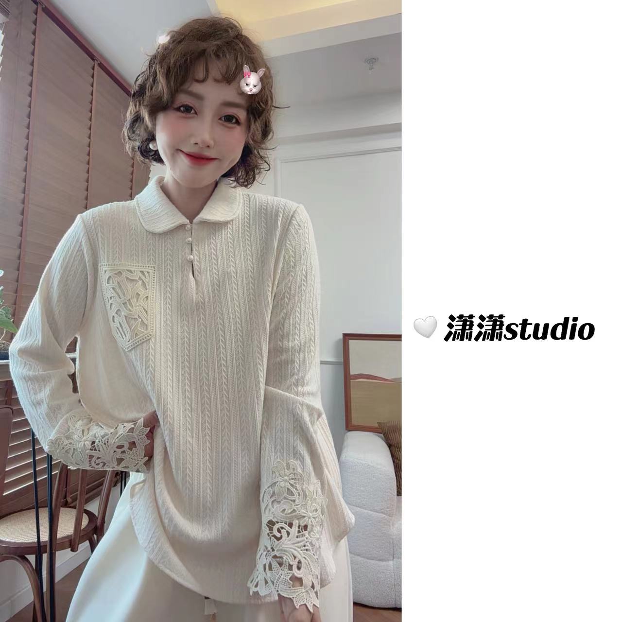 【致美仙境】【面料细线针织有弹力】【上身显瘦】潇潇自制打底衫XS2655