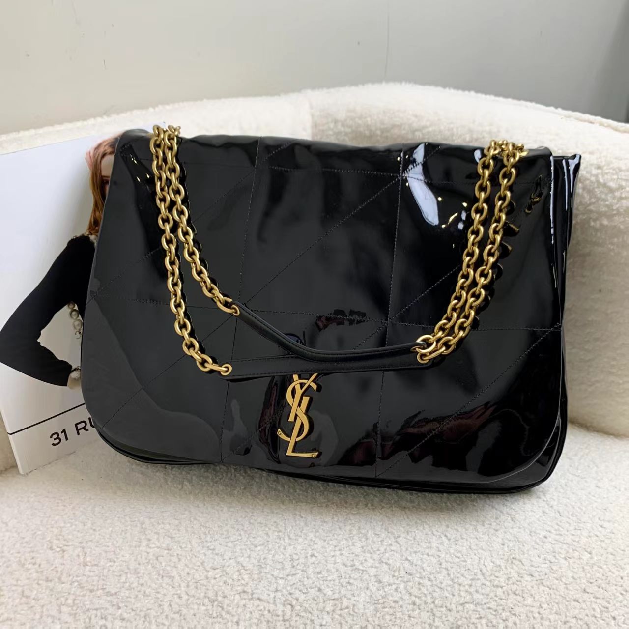 99新 YSL/圣罗兰 黑金Jamie大号15120545/12期免息/代卖服务