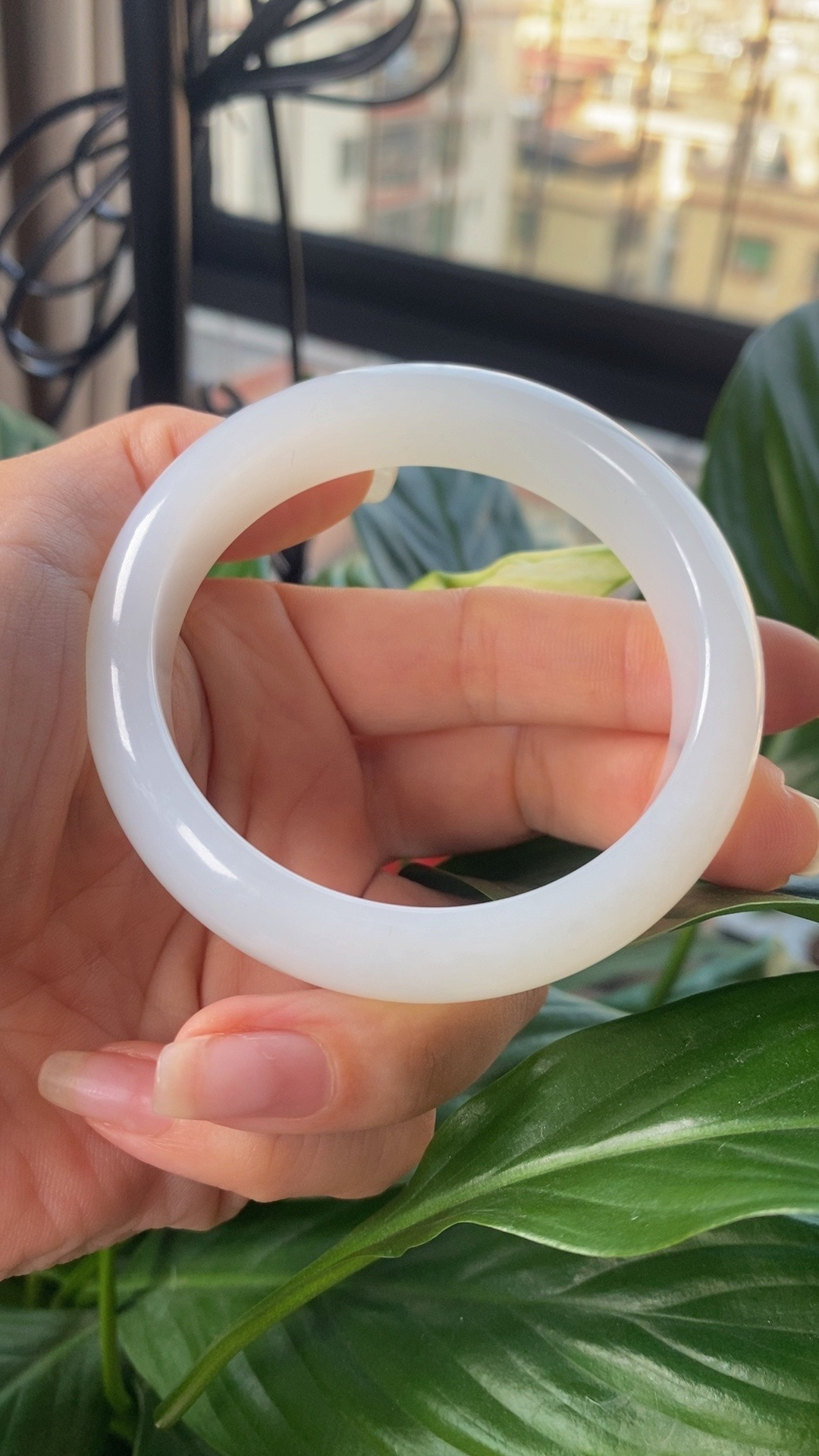 Y19天然和田玉俄罗斯老料羊脂白手镯 尺寸57.5*15.3*9mm