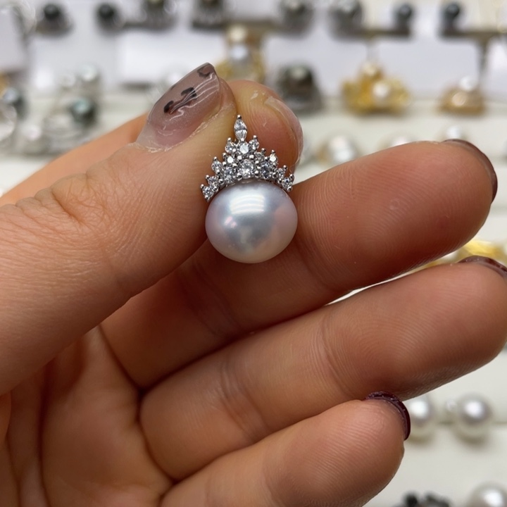 海水珍珠吊坠(不含链)银S925镶嵌