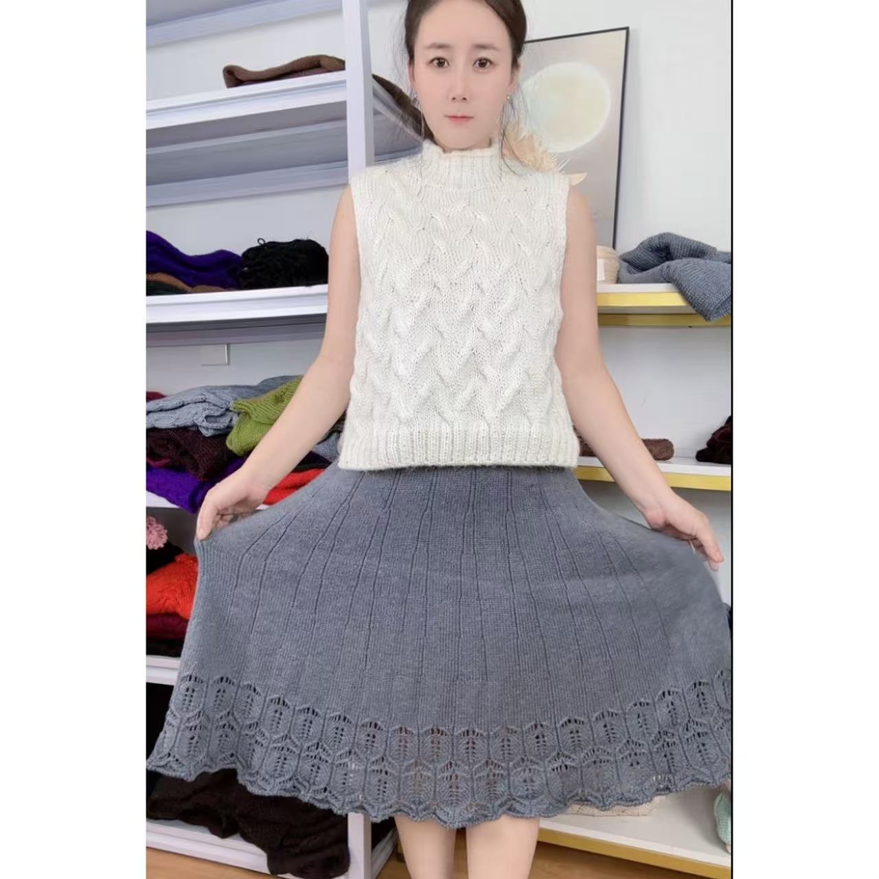 彩貂绒线 织「果实半身裙」手工diy   非成品 拍2送工具+教程