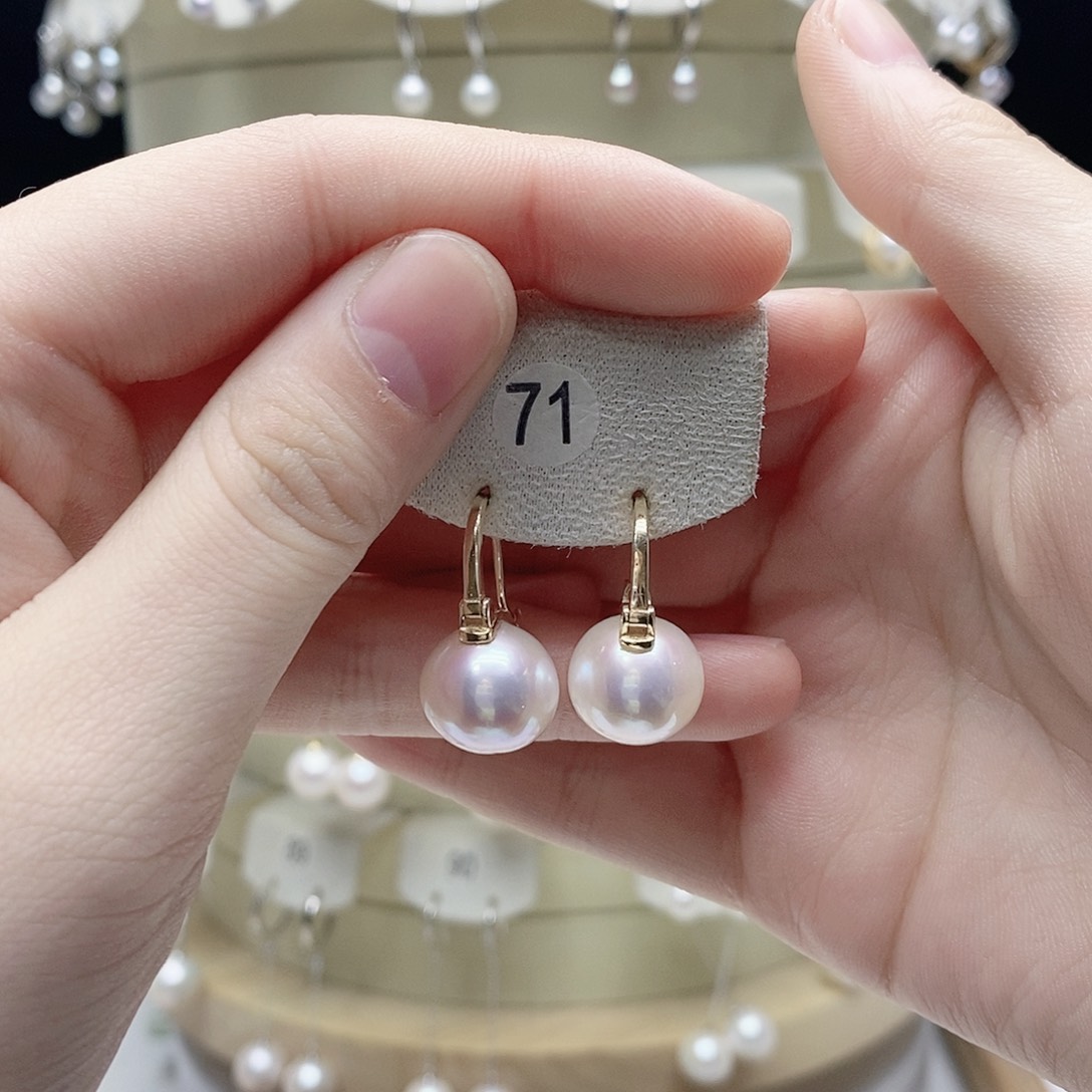 淡水珍珠耳饰银S925镶嵌