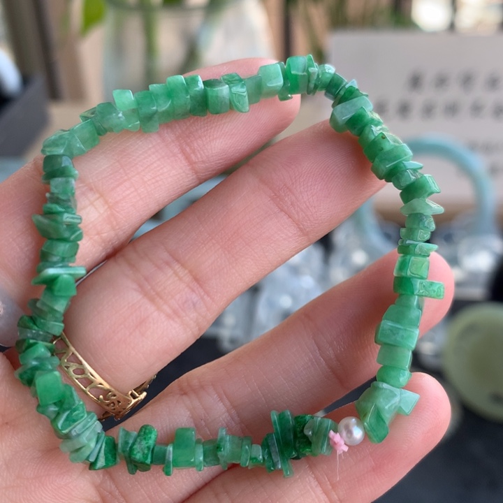 翡翠未镶嵌手链碎碎平安