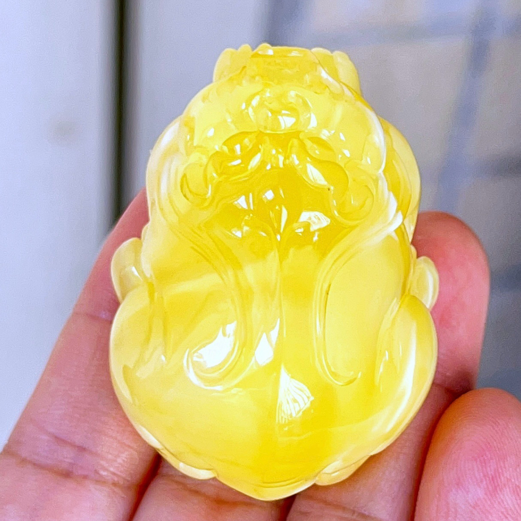 焦皮料溶洞金白蜡貔貅