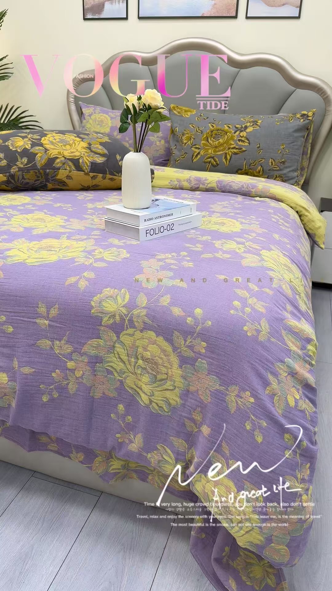 [被罩] 双层纱彩纱提花简约小清新小碎花奶油色加厚多功能