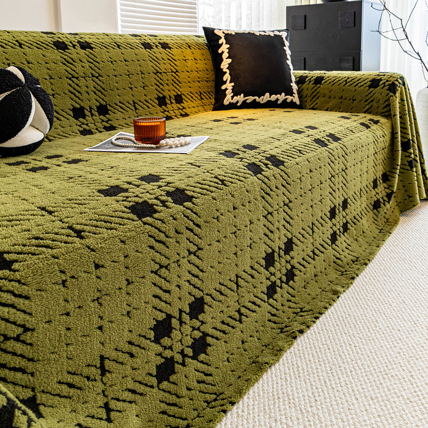 洱峰一片式沙发巾全盖冬季2025新款舒棉绒沙发巾一整张套罩毯子