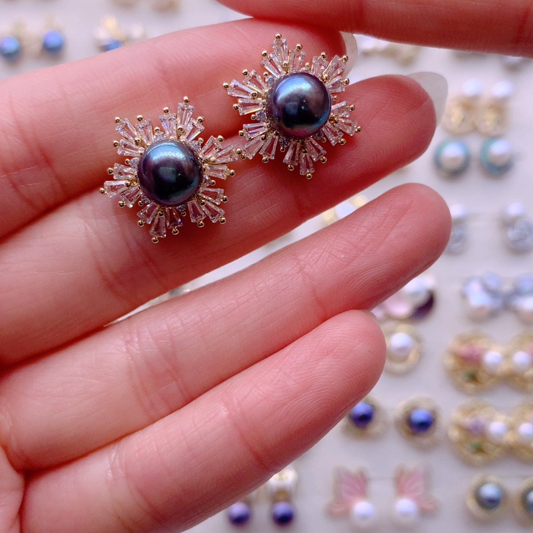 耳饰合金淡水珍珠