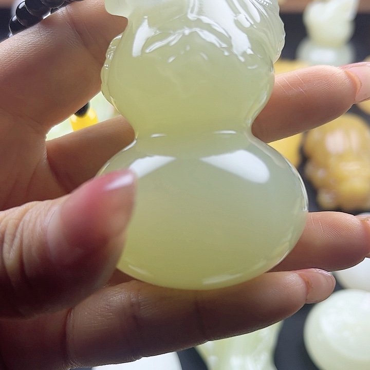 大***鼓大理石磁石昆仑玉石手把件