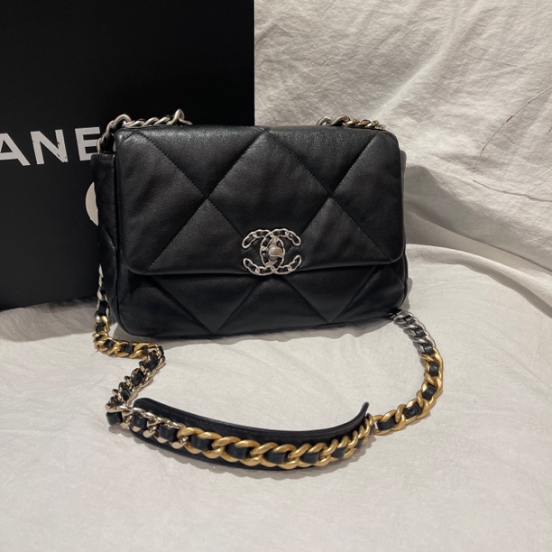 99新 Chanel/香奈儿 壹所奢品Chanel 23A 19bag 小号 黑银 芯片