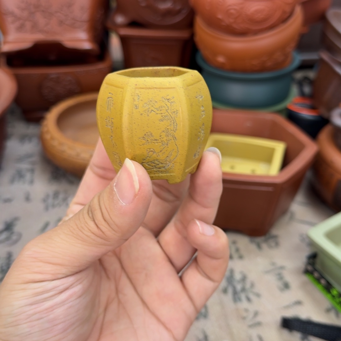 紫砂花盆宜兴紫砂正品3x3.8