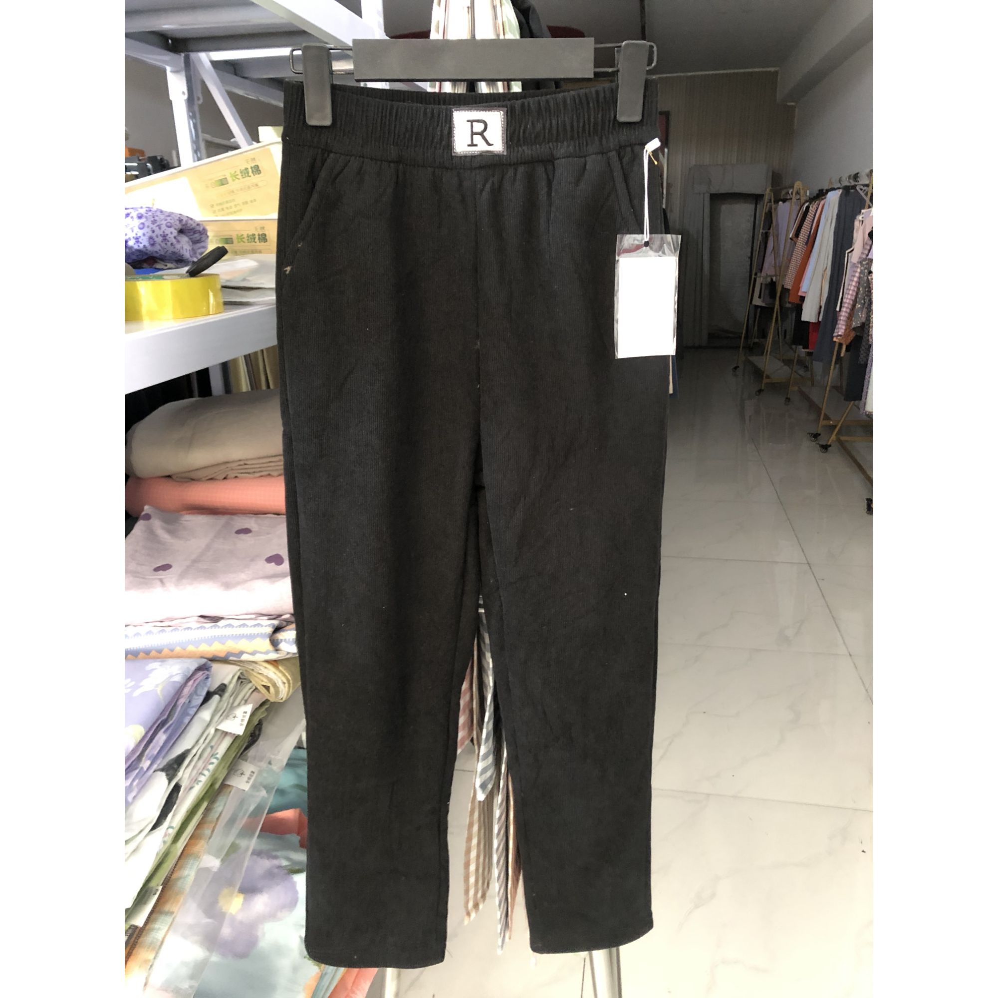 A 秋冬女士R标加绒高腰休闲裤