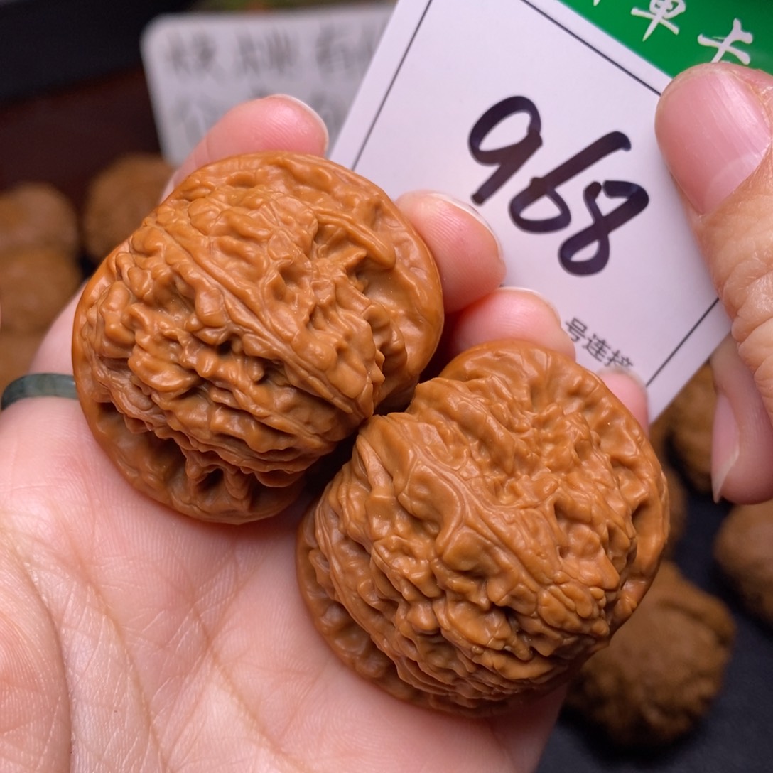 把件文玩核桃968闷尖白狮子头4.1