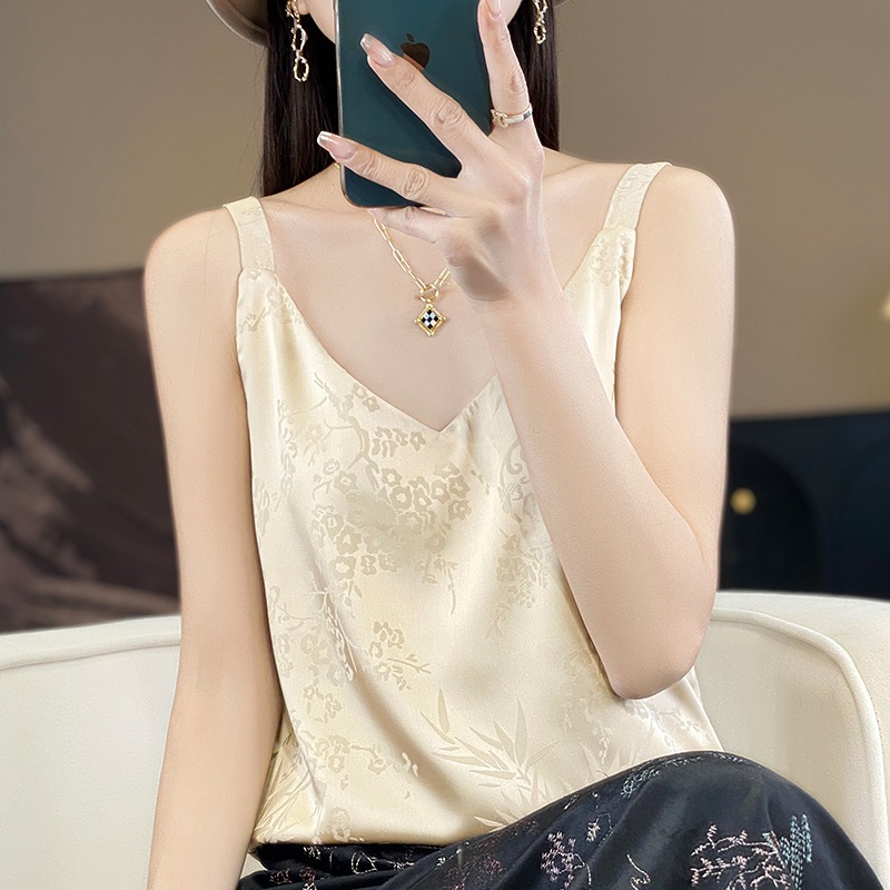 性感网纱胸扣蕾丝背心套装钢圈聚拢唯美浪漫轻奢修身吊带居家背心