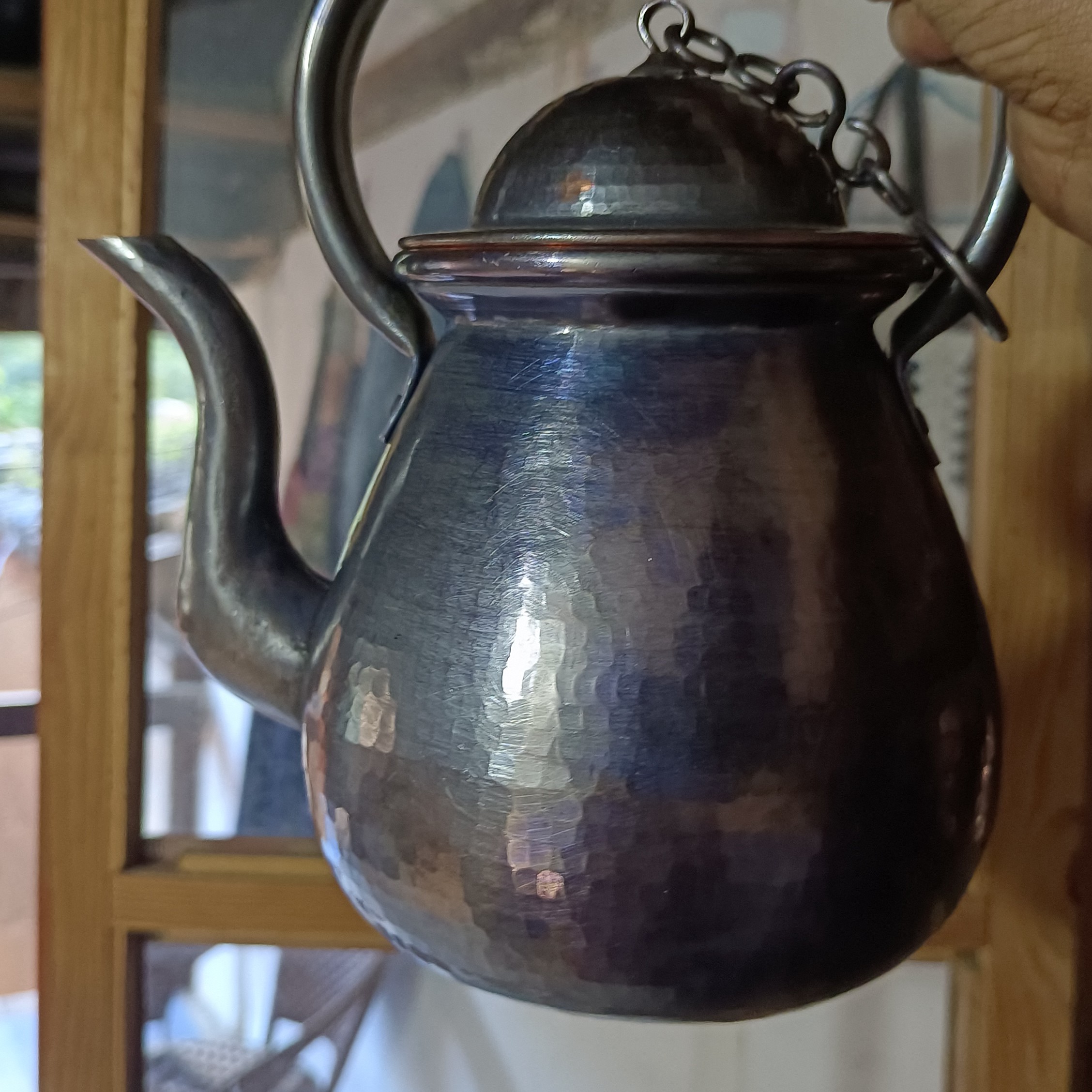 紫铜奶茶壶，壶有有一条线介意不要拍，手工制作
