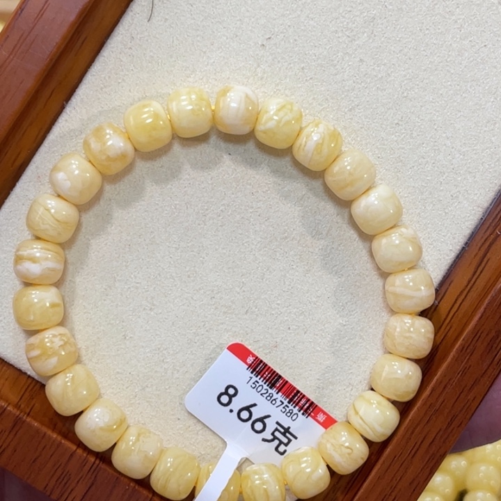 蜜蜡手链未镶嵌蜜蜡虎皮纹手串