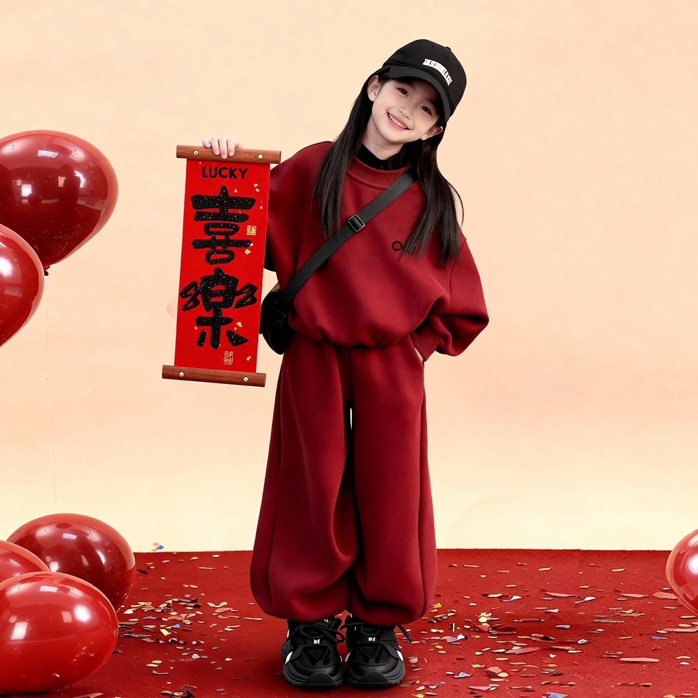 女童卫衣套装春秋冬2025新款女孩大童运动秋装儿童洋气加绒两件套