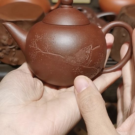 +***+紫砂茶壶珍宝水平壶全手