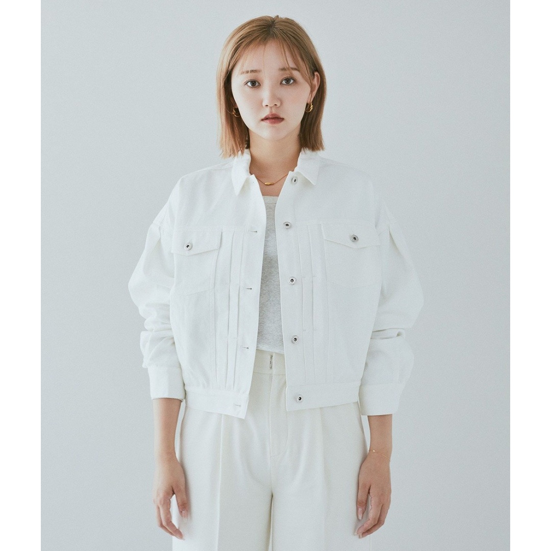 【Montendre】 秋季新款 A  时尚休闲百搭褶裥设计牛仔外套