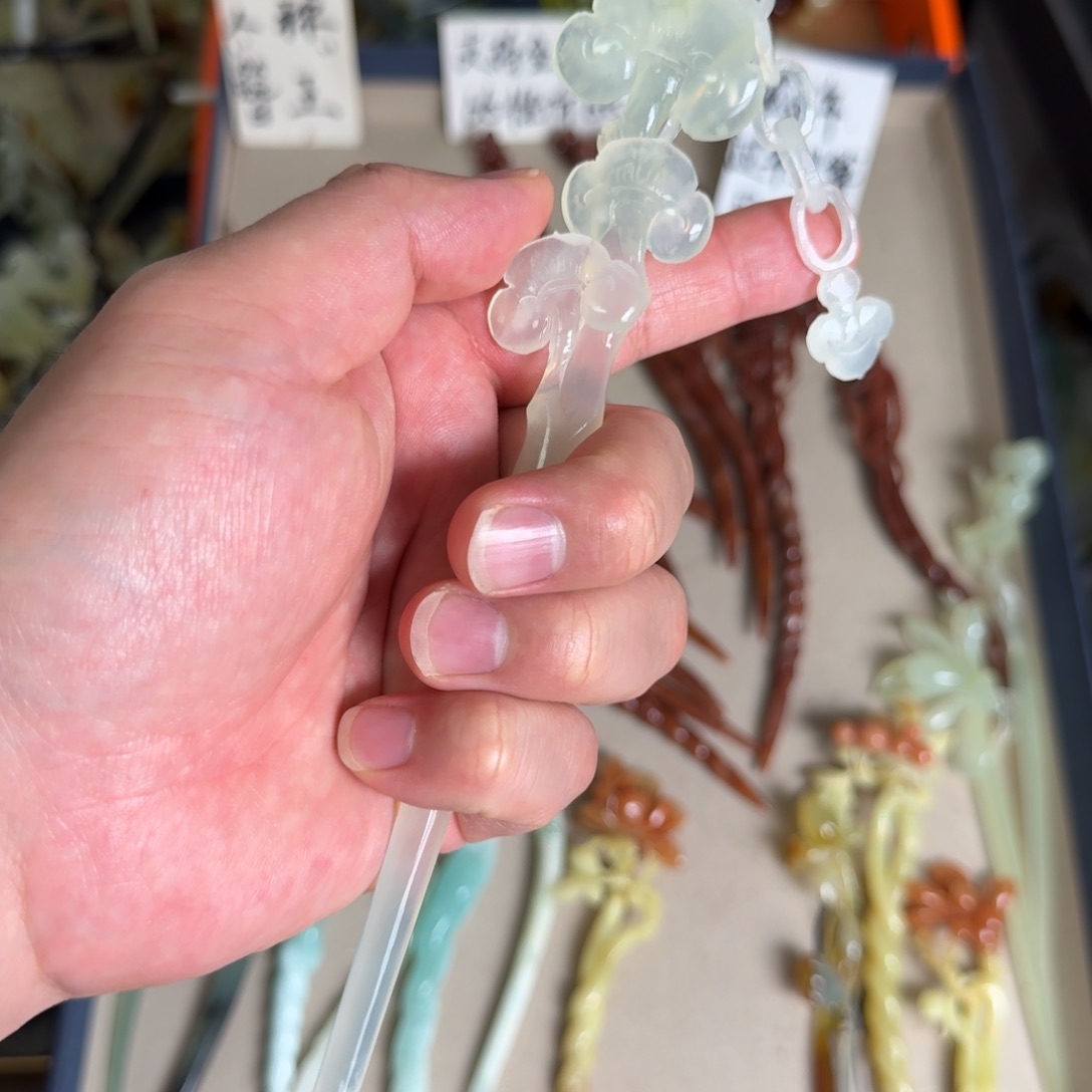 岫玉发饰未镶嵌岫玉发簪就是好看