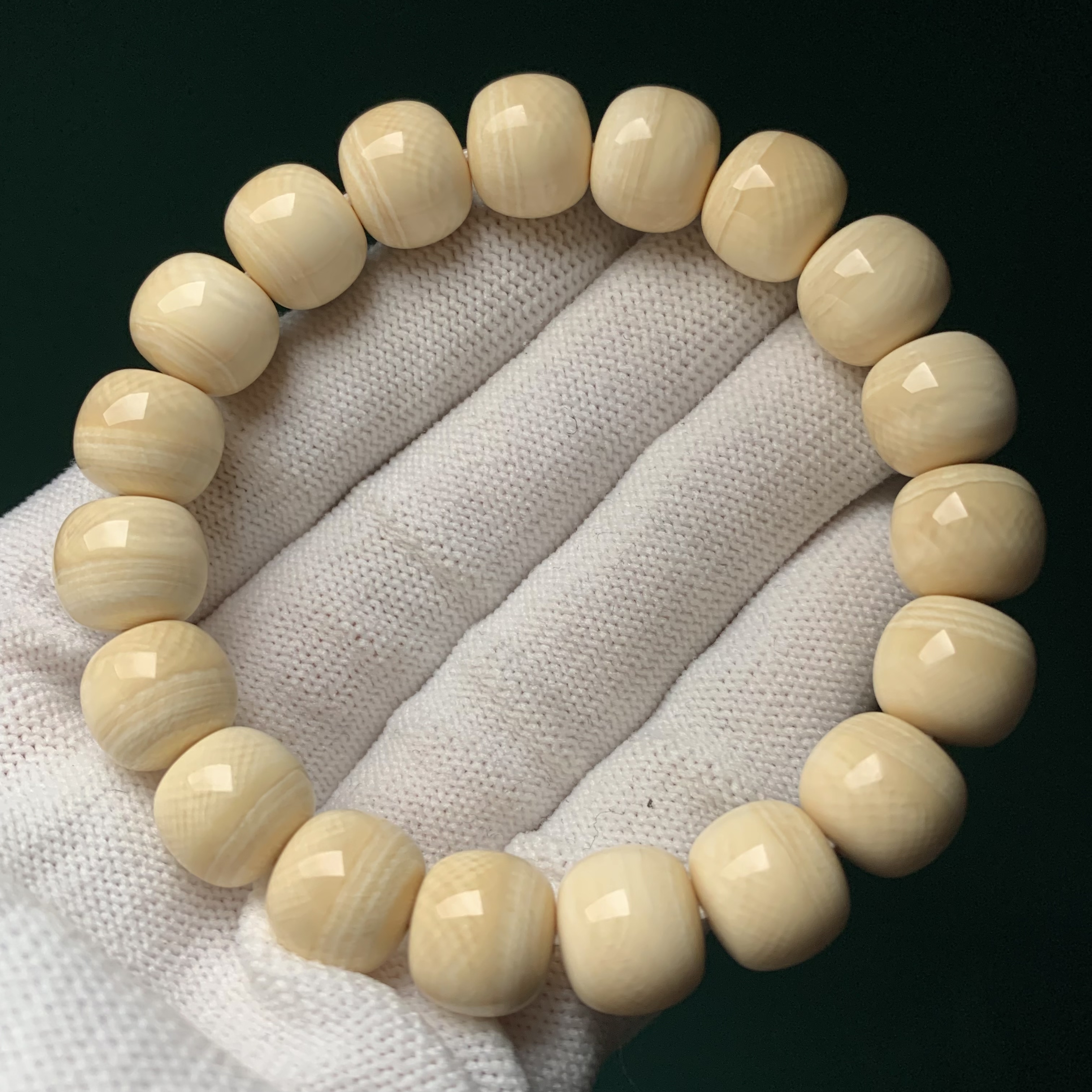 【四六儿】猛犸象牙奶盖芝士皮老型手串4A冰料全品无瑕原生态