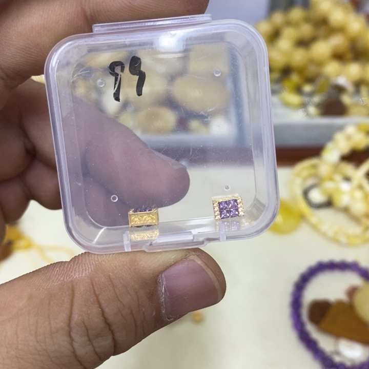 蜜蜡18K金镶嵌裸石多样性发货其一