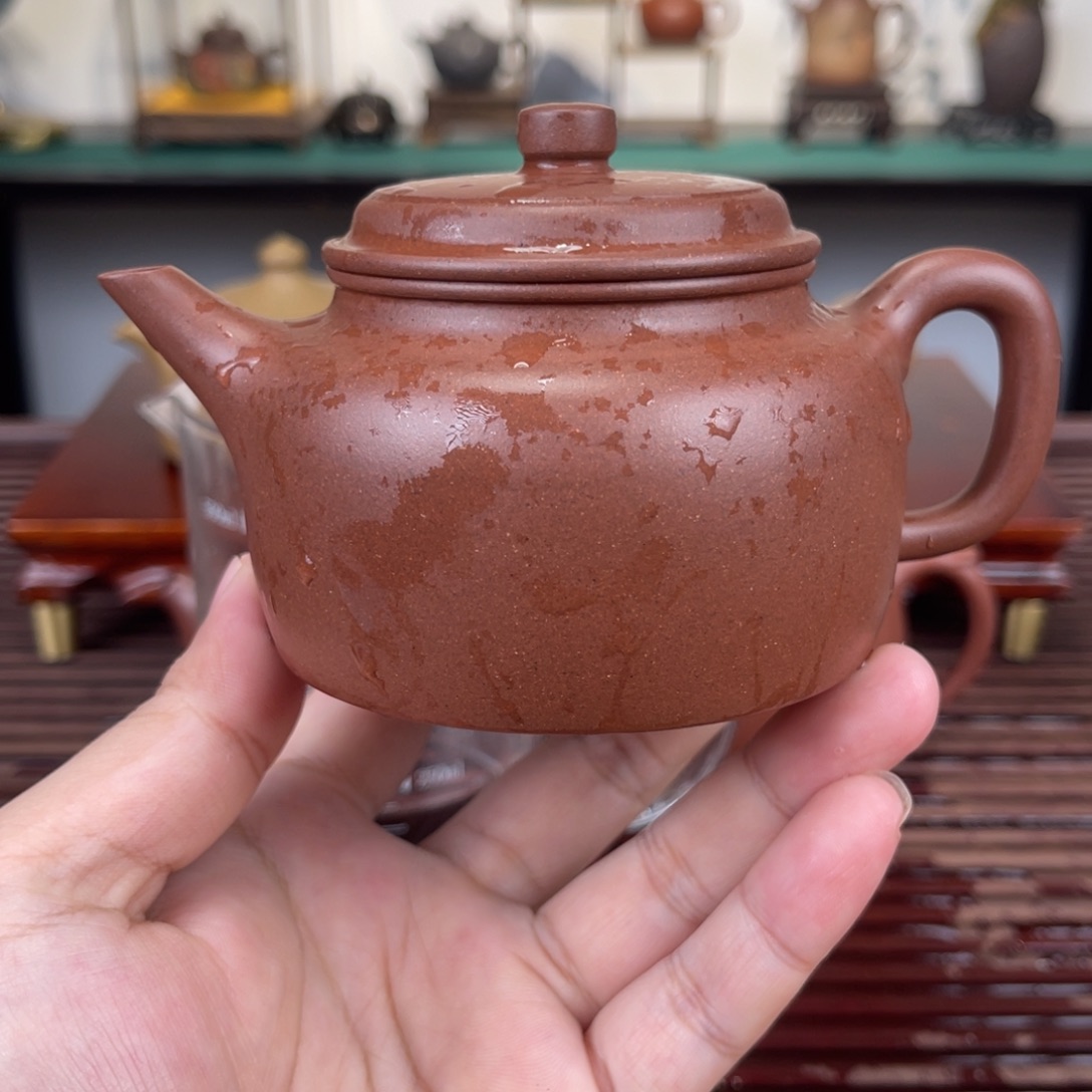 紫砂茶壶210毫升全手工紫泥剑流德钟
