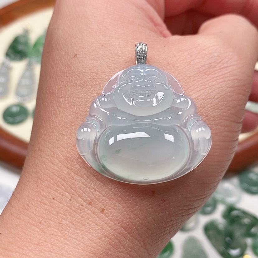 【闪购商品】翡翠吊坠(不含链)18K金镶嵌我***上