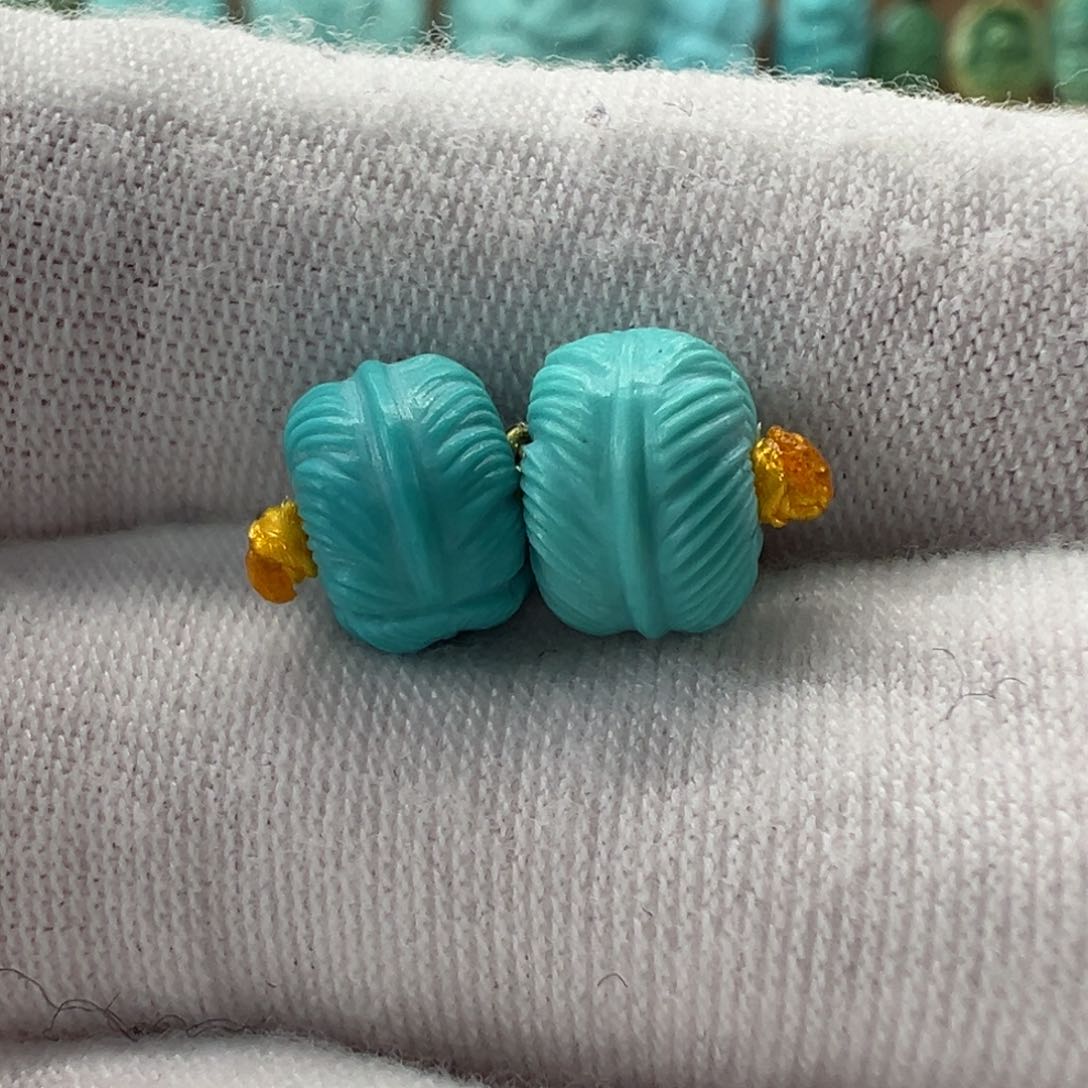 未镶嵌绿松石羽毛扣8.5mm