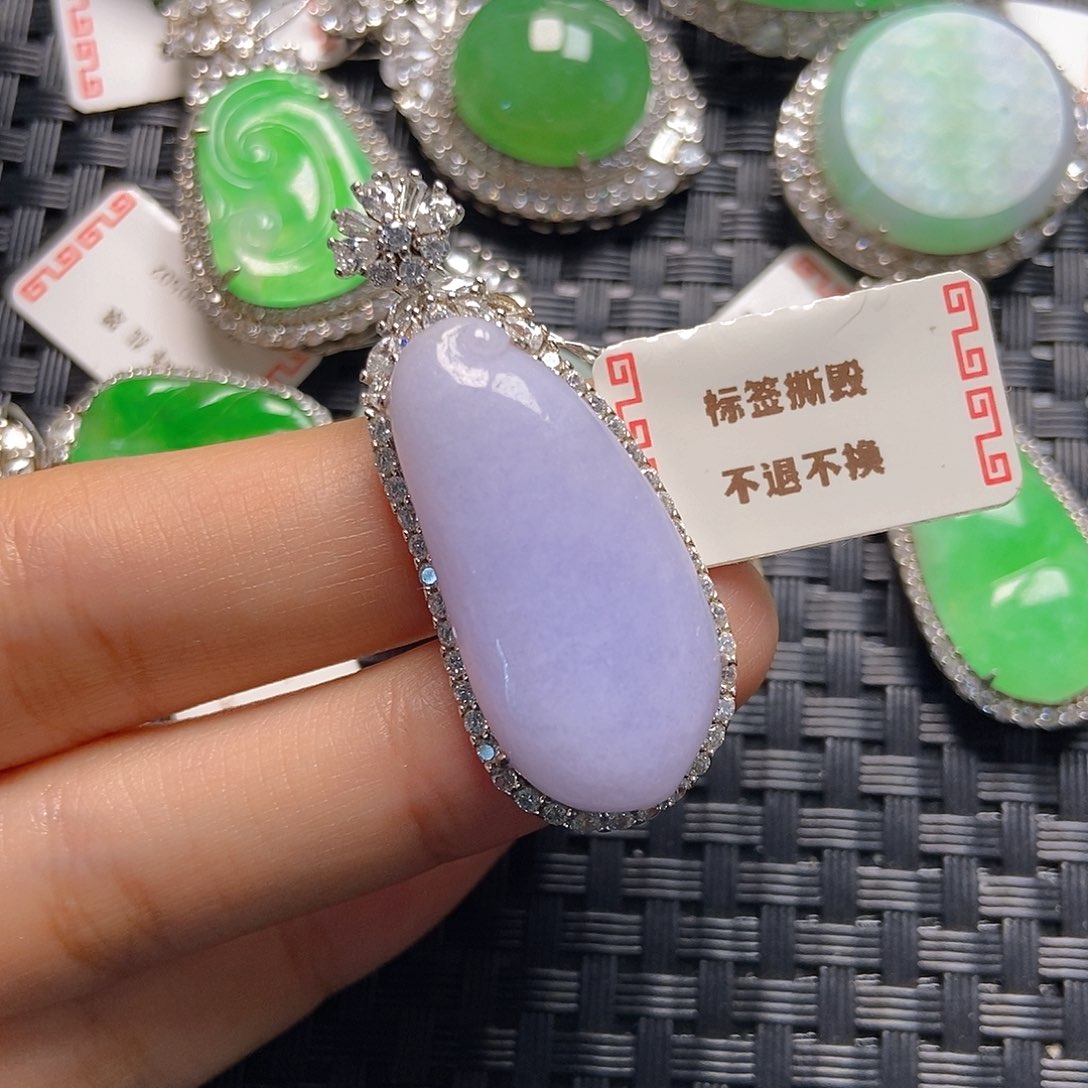 翡翠银S925镶嵌颈饰