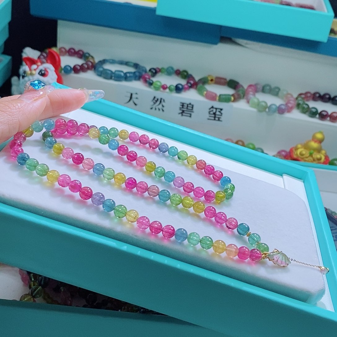 碧玺手链未镶嵌6.6mm左右