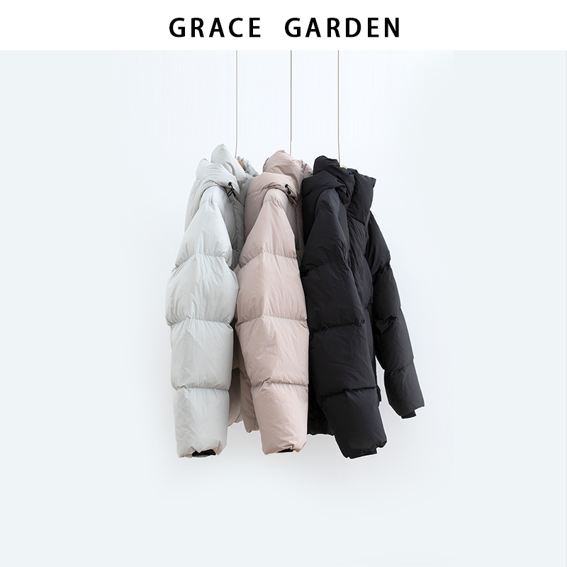 GRACE GARDEN【黑标大鹅！95绒】黑标可拆卸连帽加厚羽绒服YRF5L1107