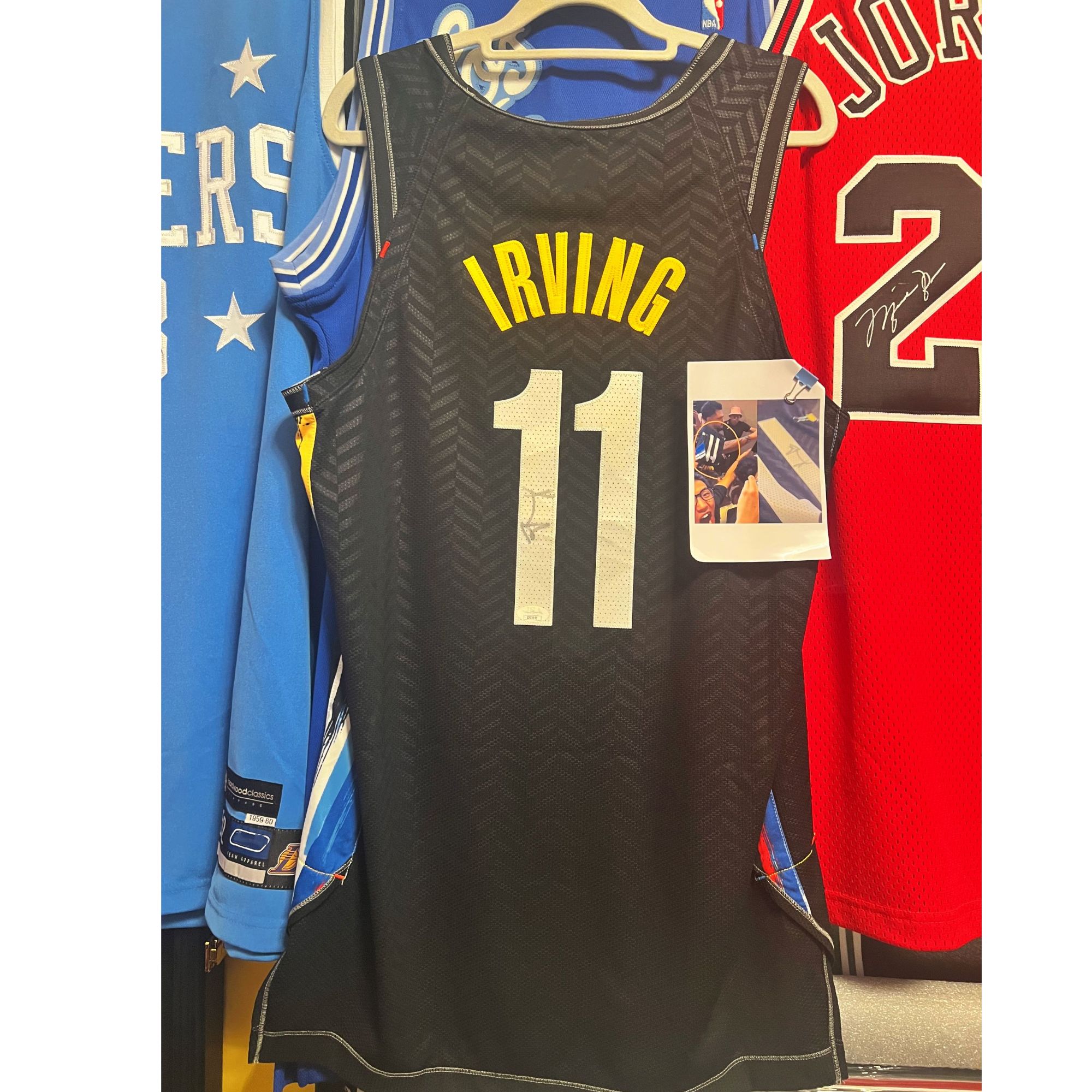 【欧文 亲签球衣】篮网AU中国行带图 JSA大证书 不带装裱