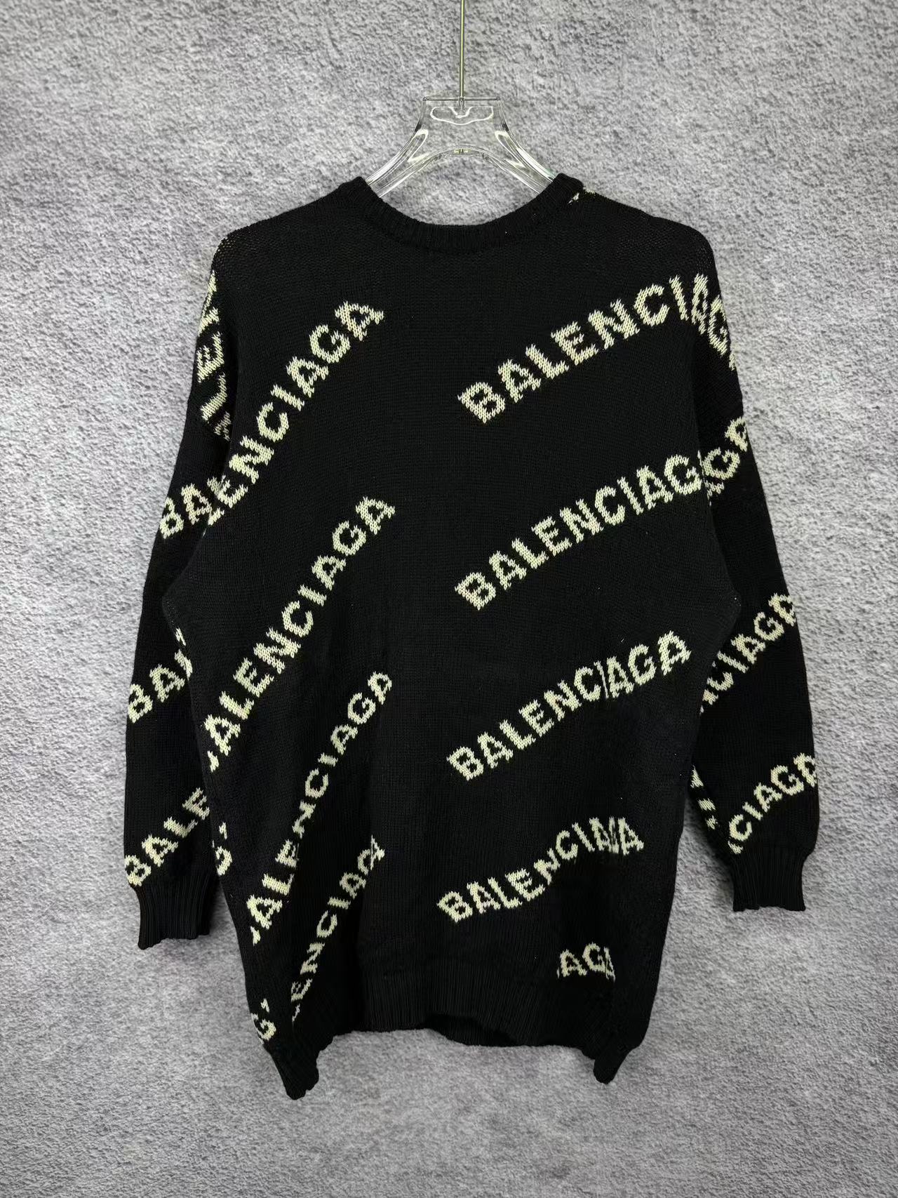 95新 Balenciaga/巴黎世家 弹幕满印毛衣/36码/R0116