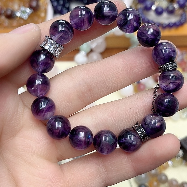 水晶手链未镶嵌紫萤石