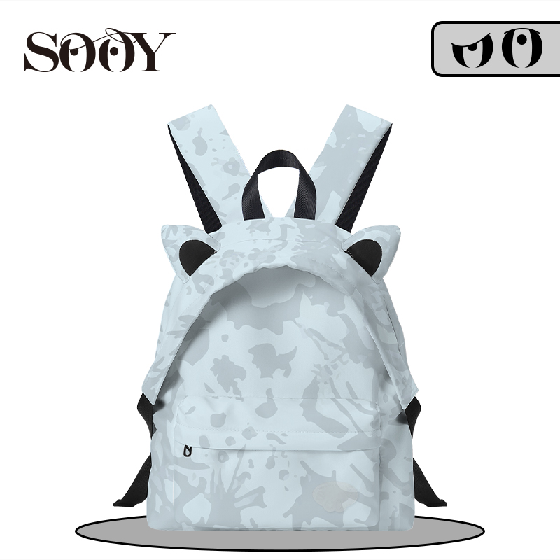 SOOY女生双肩包夏季新款百搭小书包原创小众设计猫耳造型可爱背包