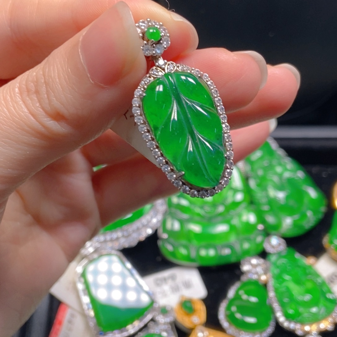 翡翠银S925镶嵌吊坠(不含链)