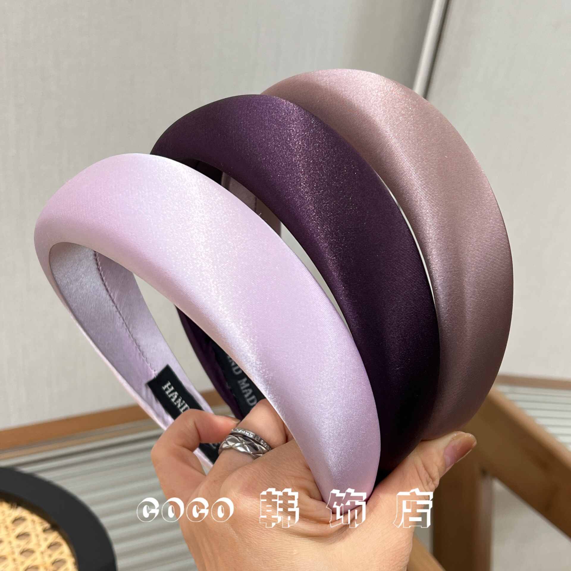 高级感缎面纯色发箍女网红新款高颅顶头箍复古宽版发卡百搭头饰