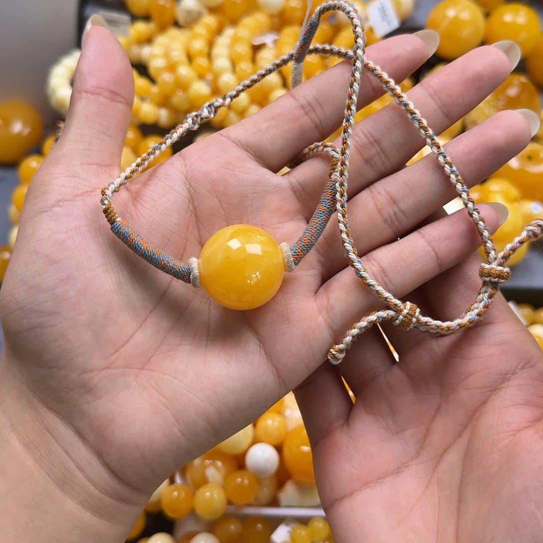 未镶嵌琥珀珠宝奇石锁骨26mm