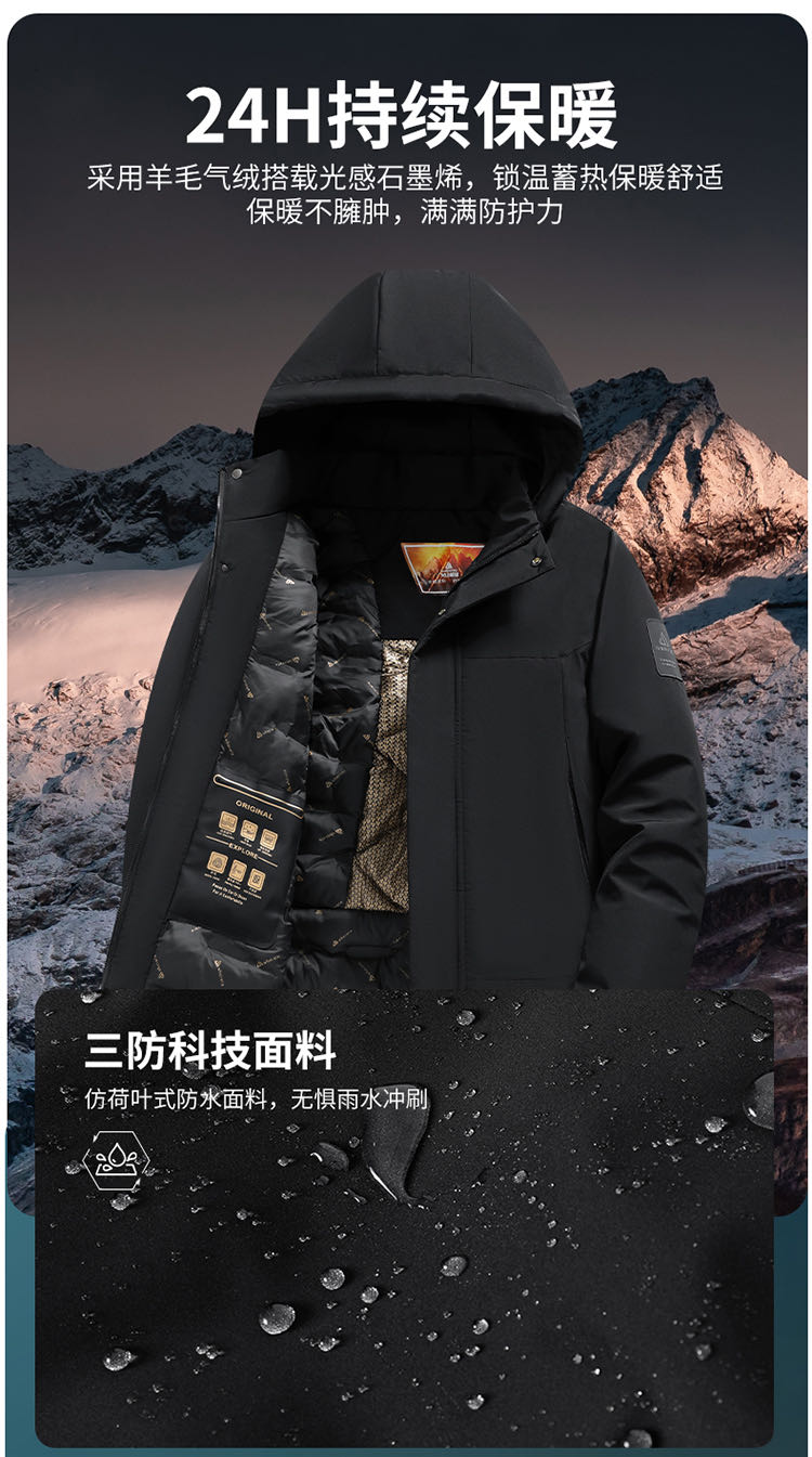 (高端定制）超速热循环蓄热保暖羊毛气绒服-2588