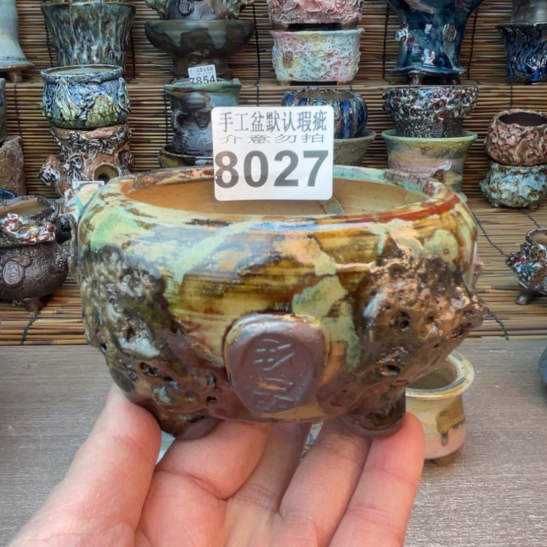 手工花盆默认瑕疵完美者勿拍