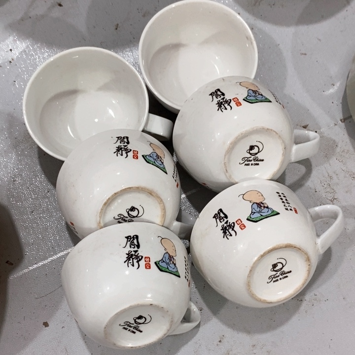 奔***奔瓷片强化瓷茶杯六个