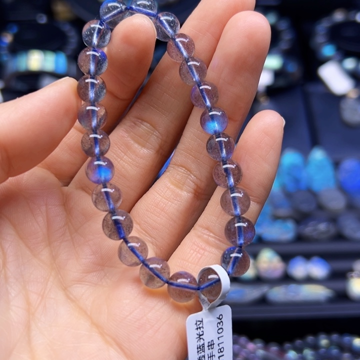 拉长石手串未镶嵌花****.7.5左右