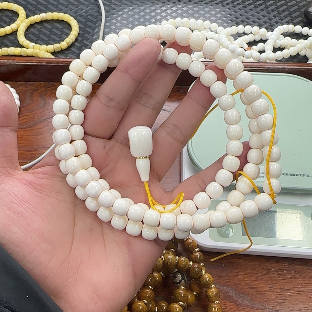 白玉菩提手串玉华驼骨108送3