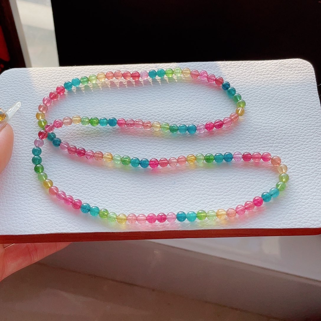 碧玺未镶嵌手链5mm左右