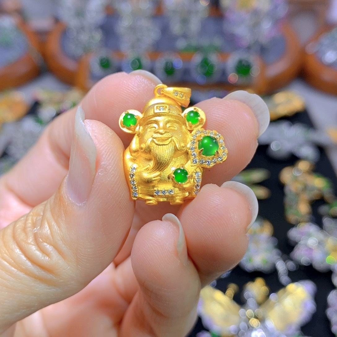 翡翠颈饰银S925镶嵌天然翡翠